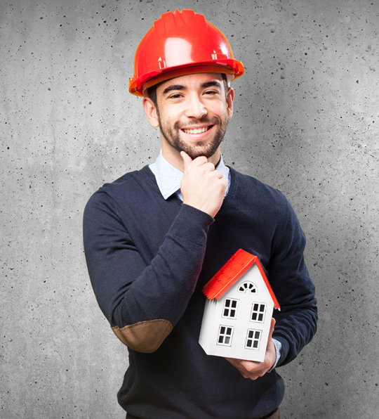 Roof Worker with a small house
